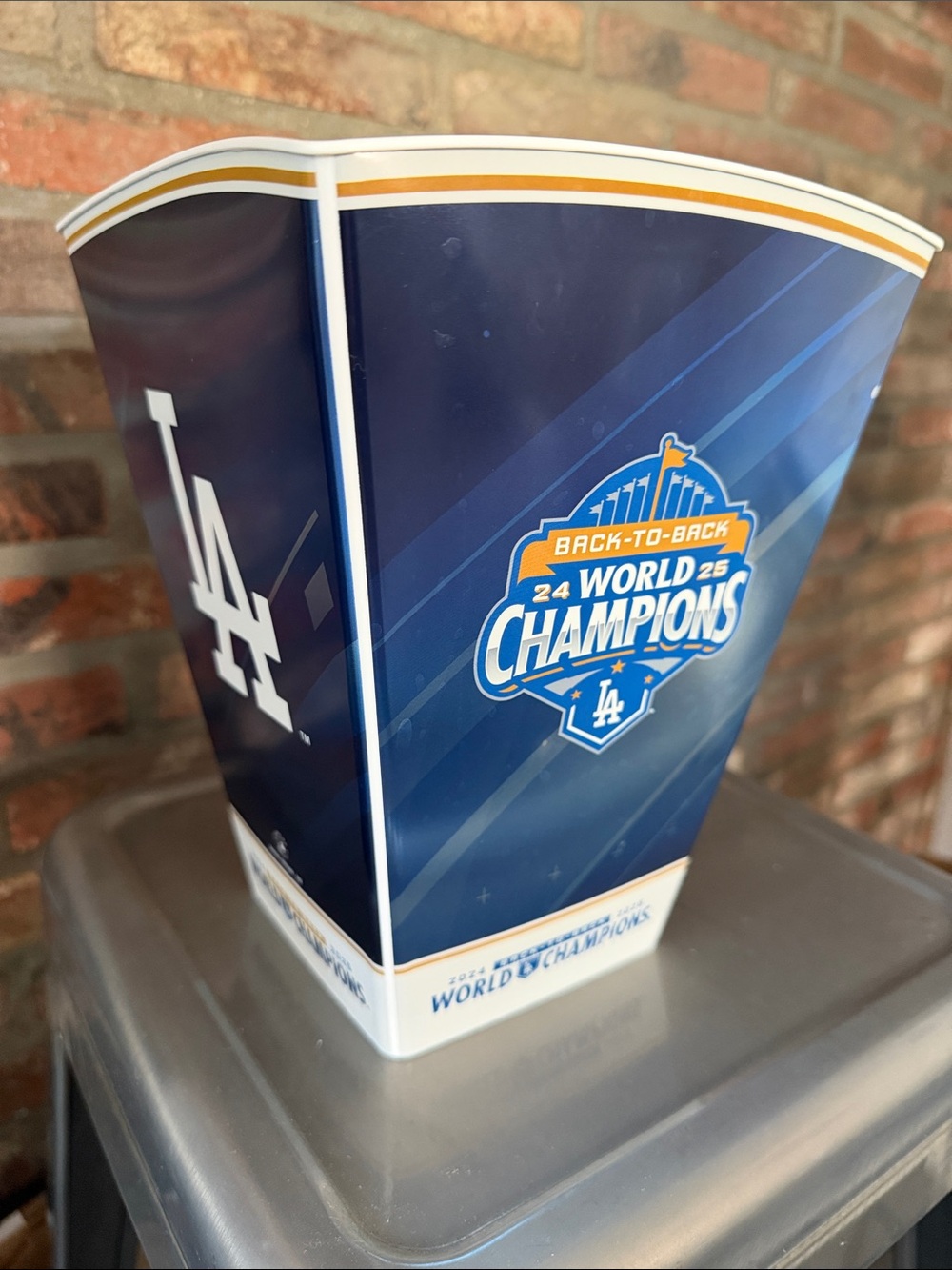 LA Dodgers 2024-2026 Back-to-Back World Champions Popcorn Tub